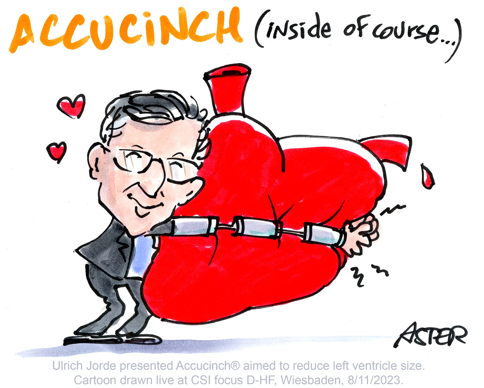 Caricature en direct pendant le congrès CSI de décembre 2023